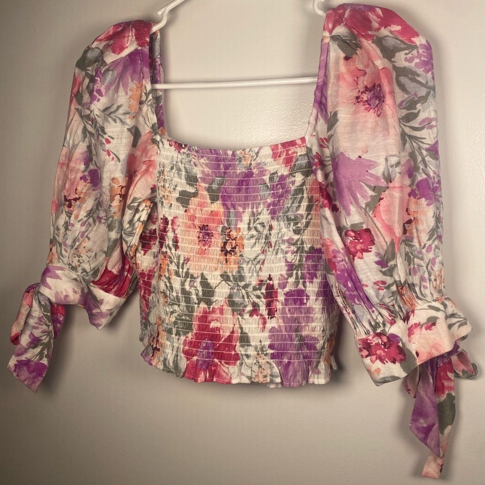 Express Multicolor Floral Crop Top